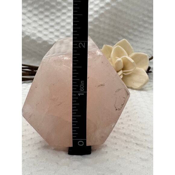 XL 5.75” Rose Quartz Tower 1.5lb Polished Pink Crystal Point for Love & Healing - Picture 7 of 9